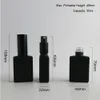 Refillerbar resa 1 oz 30ml matt svart glas parfymflaska med aluminium dimma spruta lotion kräm pump 500pcs