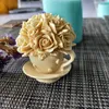 HC0120 Flower rose cup silicone mold soap mould Flower handmade soap making molds candle mold T200703