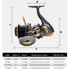 Yüksek Kaliteli Büyük Kapasiteli Uzun Mesafe Balıkçılık İplik Makara Tüm Metal Gitlesiz 12 + 1 Bb Deniz Balıkçılığı Surfacasting Balıkçılık Hattı Sarıcı Reel