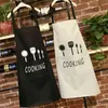 70cm Adult Kitchen Aprons 3 Color Cooking Cleaning Daidle Lace Up Pocket Letter Printing Pinafore Women Man Waterproof New Arrival 4 4lx G2