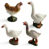 Dekorative Objekte, Figuren, Miniatur-Ornamente, Heimdekoration, Schwan, Henne, Tiermodell, Hahn, Huhn, Zubehör, Feengarten