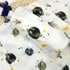 Utrymme 100% bambu fiber muslin filt tryck blommig baby sängkläder bad handdukar filtar nyfödd filt för spädbarn swaddle wrap lj201014