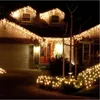 Hot Curtain Icicle String Light 110V 220V LED Kerst Garland 96 LED LICHTEN PARTY TUIN Pase Outdoor Decoratief 5m breed