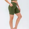 Vita incrociata Corsa Pantaloni in tre parti Completi da yoga Leggings da donna Intimo Vita alta Sollevamento dell'anca Addominale Elastico Abbigliamento da palestra Pantaloncini da motociclista da allenamento