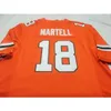 2024 Lady and Youth Mmiami Hurricanes #18 Tate Martell Orange Whit Real Full Emboidery Jersey Size S-4XL 또는 사용자 정의 이름 또는 번호