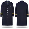 Men's Wool & Blends Airline captain woolen Overcoat male pilot thick property security winter clothing wool annual meeting performance Trench Coat