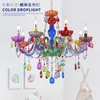 Chandeliers European Color Children Room Bedroom Lamp Candy Creative Crystal Light El Restaurant Diffuse Coffee Candle Chandelier
