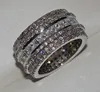 Choucong marca nova espumante jóias de luxo 925 prata esterlina completa princesa corte whte topázio cz diamante festa feminino casamento banda r5231519