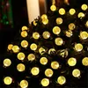 Солнечный светодиодный кристалл шариковая струна света 10 м водонепроницаемая фея фонари рождественские свадебные гирлянды сад газон на открытом воздухе украшения 201023