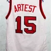 Пользовательские ретро RON Artest College Basketball Джерси мужская сшитая белый красный любой размер 2xS-5XL имя и номер высокого качества