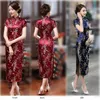 Plus Size S-6XL Traditionele Chinese jurken Cheongsam Dragon Phoenix Lange Qipao Jurk Sexy Split Tang Kostuum Dame Banket Qipao LJ200827