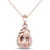 Water drop rose gold chain Necklace women diamond necklaces wedding jewelry gift will and sandy