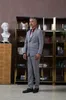2022 Yeni Klasik Adam Takım Elbise Ceket Damat Düğün Smokin Gri Ekose Profesyonel Iş Parti Yemeği Smokin Tek Ceket SU0100