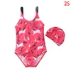 33 styles kids cartoon horse floral OnePieces swimwear girls Swimsuits bodysuit kid bikini ruffle Beach Sport bathing suits C5862588