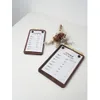 Brass Hanger and Wooden Magnetic Suction Menu Clip Store Table Sign Holder Bill List Snap Writing Folder Board