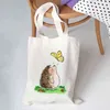 Nxy Shopping Bags Bolso De Hombro Lona Para Mujer Bolsa Compras Grand Capacidad Con Dibujos Animados Erizo Kawaii Manga La Playa 0209