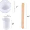 DIYエポキシ樹脂シリコーン型クリスタルドロップ接着剤測定カップスティックスティックボール型18個1セットクラフトツール装飾品新しい27QZ M2