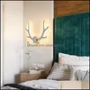 Wall Lamp Home Deco El Supplies & Garden Led Modern Living Room Bedroom Bedside White Sconce Creative Antlers Circar Aisle Corridor Indoor L