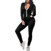 Femmes Combinaisons Designer Sexy Mince Solide Couleur Fermeture Éclair À Capuche Onesies Automne Nouveau Casual Nouvelle Mode Une pièce Dames Barboteuses jogger ensemble ZYY309