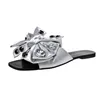 Mädchen Rosa/Silber Sandalen Frauen Big Bow Flipflops Strass Bow-Knot Strand Hausschuhe Flache Schuhe Frau Bogen Rutschen Seide Sandalen X1020