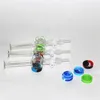 Narguilés Tuyaux en verre de silicone avec kit de récupération de conteneur de pointes de quartz en titane de 14 mm pour fumer