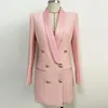 Diseñador- blazer rosa blanco negro para mujer diseñador de lujo blazers cruzados primavera otoño vestido de pasarela chaqueta
