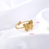 Anneaux de mariage Fysara réglable papillon en acier inoxydable bague en or cubique empilé bijoux de doigt pour les femmes de la mode