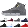 Nike Air Jordan 12 Jumpman 12 Gioco Reale 12s FIBA ​​Hot Punch scarpe da basket degli uomini inversione influenza Gioco scuro Concord Playoff mens di sport scarpe da ginnastic 7-13