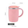 500ml Stainless Steel Coffee Mugs Double-layer Heat-insulating Japanese Style Office Milk Tea Mug with Lids seaway RRA111766