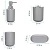 4 Pcs Plastic Bathroom Accessory Set,Bath Toilet Brush Accessories Set with Toothbrush Holder,Toothbrush Cup