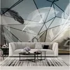 Niestandardowe tapety na ścianach 3D Nordic Nowoczesne geometryczne białe piórko salon TV tło ściana mural papel de parede