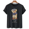 Womens Black Bear Printed Tshirts Fashion Girls Plus Size Tops Letter Short Sleeve Loose t-shirt Summer Clothing White Tees