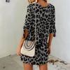 Celmia Vintage Sommerkleid Frauen Leopardenmuster Strand Vestidos Halbarm Casual Lose Mini Party Bohemian Sommerkleid Plus Größe 7 Y0118