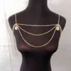the Latest Fashion Handmade Sexy Lady Necklace Body Chain Luxury Crystal Tassel Shoulder Chain Neckl