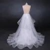 Prawdziwe zdjęcie Suknie ślubne Linii V Neck Losted Tulle Lace Aplikacja Plaża Boho Bridal Suknia Custom Made Robes De Mariee Cj