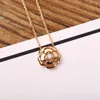 S925 silver flower pendant necklace with one piece diamond for women wedding jewelry gift Have stamp PS35552036