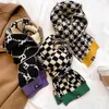 JTVOVO 2022 20x140CM marque de luxe hiver laine tricot extérieur coupe-vent et chaud femmes à la mode pied-de-poule écharpe bavoir