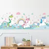 Cartoon Unicorn Rainbow Wall Stickers Diy Animal Mural Dekaler för barnrum Baby Sovrum Nursery Decoration 201130