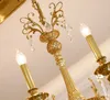 Spedizione gratuita 100% lampadario di cristallo di rame L100cm Lussuoso bronzo E14 Lampada di cristallo Lustre Lampada a sospensione Decorazione domestica