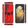 Magnetic Kickstand TPU Bumper Armor Wstrząsy Szafy dla Samsung Galaxy S21 Ultra S21 Plus Hard PC Ochronna Back Cover Fundas