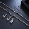 Emmaya Fashion Simple Cubic Zirconia Crystal Women Earrings Necklace Set For Brides Wedding Costume Jewelry Set Y200602