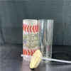 20 oz Süblimasyon Düz Drinkware Buzlu Temizle Gözlük ile Ahşap Lidsplastik Çilekler Süblimer Beyaz Boş Su Şişeleri DIY Isı Transferi Şarap Tumblers