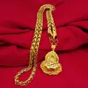 Chinesische kubanische Gliederkette für Herren, 18 Karat vergoldet, Halskette mit Anhänger, 61 cm, Kreuz, Schmuck, Geschenk