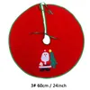 60/90 cm Semple d'arbre de Noël à volants jupe de Noël rouge non tissé jupe de Noël ornement de santa claus imprimé de Noël jupe wvt1090