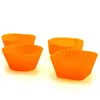 Pirottini da forno in silicone Stampi per dolci riutilizzabili Strumenti antiaderenti Fodere per cupcake con fiori rotondi per uso alimentare RRA12454