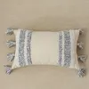 Морокканский стиль подушки подушки TUFT TASSELS Handmade нейтральные украшения подушка 45x45см / 30x50см для дивана-кровати серая слоновая слоновая полоса 201119