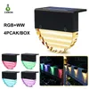 4PCS Solar Zaun Lichter Outdoor Solar Treppen Lampe Schritt Deck Lichter Garten Pathway Yard Terrasse Post Zaun Lampe mit band Schraube