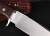 High End Survival Stright Hunting Knife D2 Satin Drop Point Blade Full Tang Handle OFixed Blade Knives With Leather Sheath