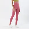 abiti yoga allineare pantaloni LL-19 leggins corsa fitness abbigliamento da palestra donna leggings yoga allenamento senza cuciture legging nudo collant a vita alta pantaloni da esercizio