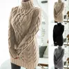 Casual Dresses 2021 Designer Womens Women Turtleneck Twist Knitted Long Sleeve Warm Sweater Autumn Winter Mini Dress